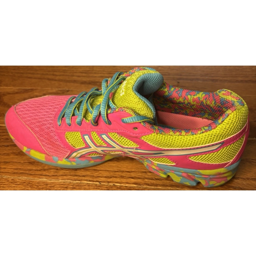 Asics Gel Frantic 7 Pink White Lime Woman's Size 8 Shoes Psychedelic Running - Picture 4 of 11